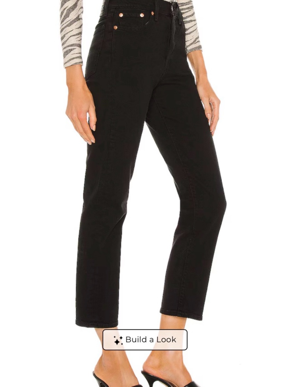 Levi’s Wedgie Straight Ankle Jeans in Black Heart - Picture 2 of 8